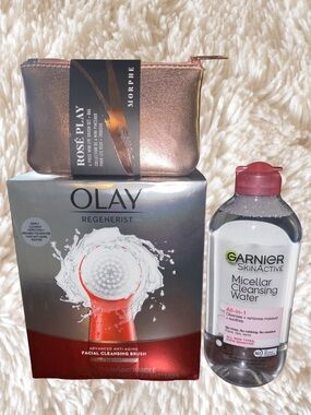 OLAY Regenerist Red and Rose Gold Skincare Set with Garnier Micellar Water
